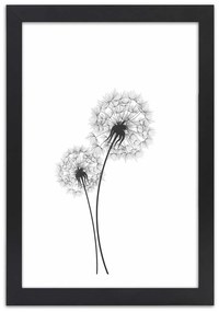 Gario Poszter Rajzolt két pitypang A keret színe: Természetes, Méret: 40 x 60 cm