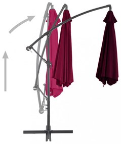 bordó konzolos napernyő alumíniumrúddal 300 cm