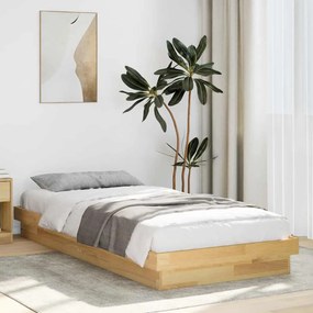 ágykeret matrac nélkül 75x190 cm tömör tölgyfa
