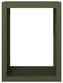 zöld acél tűzifatároló 60 x 40 x 80 cm