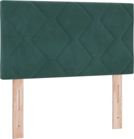 vidaXL LED ágytámla Sötétzöld 80 cm Műbőr