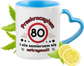 Születésnap 80 80-es 80-as évek Kék Bögre Szív Alakú Füllel Ajándék