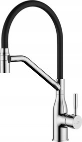 Konyhai Csaptelep Álló Kifolyócső 2 Funkciós Mágnessel Fekete Króm