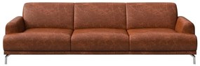 Puzo konyakbarna bőrkanapé, 240 cm - MESONICA