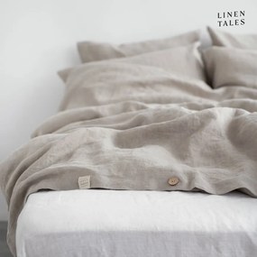 Krémszínű egyszemélyes len ágyneműhuzat 135x200 cm – Linen Tales
