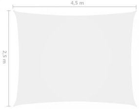 fehér téglalap alakú oxford-szövet napvitorla 2,5 x 4,5 m