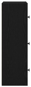 Könyvespolc fekete tölgy 40x24x77 cm Gépesített fa