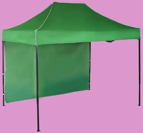 Gyorsan összecsukható sátor 2x3m – acél, Zöld, 1 oldalfal