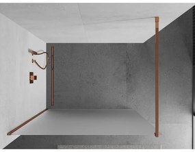 Mexen Kioto zuhanyparaván 80x200 cm 8 mm, rózsa arany profil, üveg fagyhatás, 800-080-101-60-30