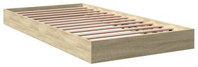 sonoma tölgy színű szerelt fa ágykeret matrac nélkül 100x200 cm