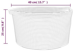 bézs és fehér pamut tárolókosár Ø40 x 25 cm