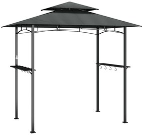 antracit acél grillező pavilon oldalsó polcokkal 240x150x243 cm