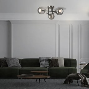 Felületre szerelhető csillár  MALENA 3xE14/5W/230V fekete/füstös