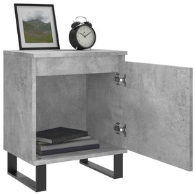 2 db betonszürke szerelt fa éjjeliszekrény 40x30x50 cm