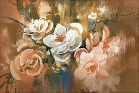 Kép - Festett csokor virág (90x60 cm)
