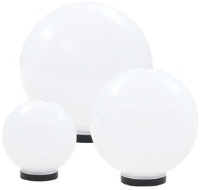 vidaXL 3 db-os LED gömblámpa-szett 20 / 30 / 40 cm PMMA