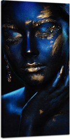 Vászonkép Elmélkedő Nő Arany ékszerek 40x80 cm