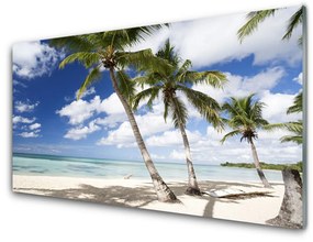 Fali üvegkép Seaside Palm Beach Landscape 125x50 cm