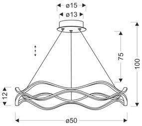 LED csillár zsinóron VAVE LED/28W/230V rózsaarany