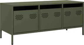 vidaXL olívazöld hidegen hengerelt acél TV-szekrény 101,5x39x43,5 cm