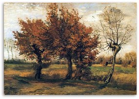 Gario Vászonkép Őszi táj négy fával - Vincent van Gogh, reprodukció Méret: 100 x 70 cm