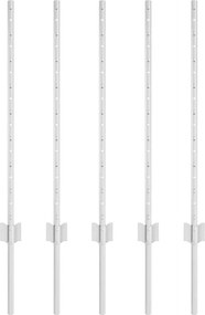 vidaXL Kerítésoszlop 5 pcs Ezüst 80 cm Acél
