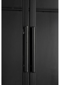 Fekete fém tálalószekrény 70x170x35 cm Rob – White Label