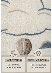 Krémszínű gyerek szőnyeg 160x235 cm Hot Air Balloon – Hanse Home