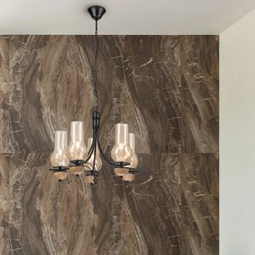 Brilagi - LED Csillár láncon COTTAGE 5xE14/40W/230V bükkfa/barna