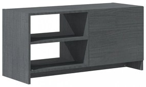 szürke tömör fenyőfa TV szekrény 80 x 31 x 39 cm