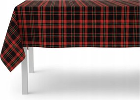 Abrosz kockás velúr 140x180 cm velvet velúr Kockás Piros abrosz asztalra