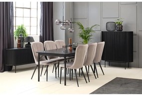 Fekete szekrény tölgyfa dekorral 125x110 cm Siena – Unique Furniture