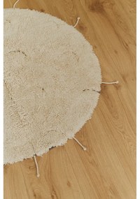 Krémszínű mosható kézi szövésű pamut kerek szőnyeg ø 100 cm Moon Multishape – Lorena Canals