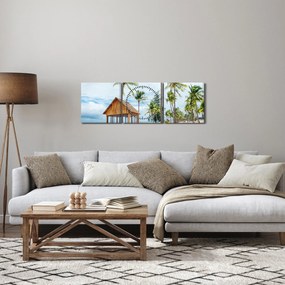 Kép - Tengerpart (órával) (90x30 cm)