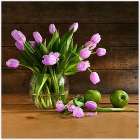 Poszterek 70x70 Lila tulipánok