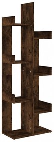 füstös tölgy színű szerelt fa könyvszekrény 48 x 25,5 x 140 cm