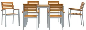 7 darabos Kert étkező szett akácfából és fémből