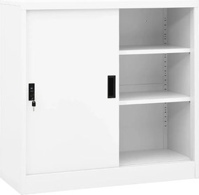 vidaXL fehér acél tolóajtós irodai szekrény 90 x 40 x 90 cm