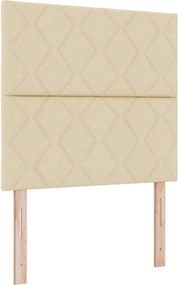 vidaXL Boxrugós ágy matracmal leddel Krém 120 x 200 cm szövet