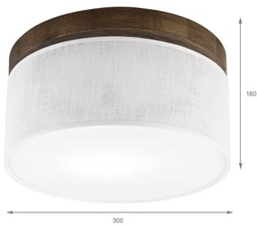 Brilagi - LED mennyezeti lámpa BELLADONNA 1xE27/15W/230V, 30 cm, fehér/dió
