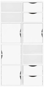 4 db fehér tömörfa fenyőfa oldalsó szekrény ODDA 40x24x79 cm