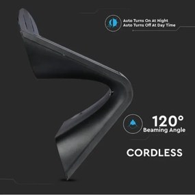 LED Napelemes fali lámpa érzékelővel LED/7W/3,7V 4000K IP65 fekete