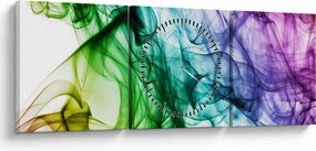 Kép - színes füst (órával) (90x30 cm)