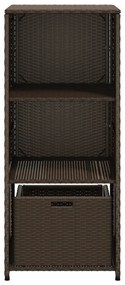 barna polyrattan kerti tárolószekrény 50 x 55 x 115 cm