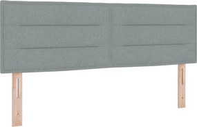 vidaXL LED ágytámla LED -es lámpákkal Világosszürke 160 cm Poliészter