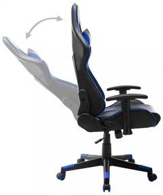 fekete és kék műbőr gamer szék