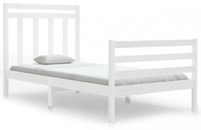 fehér tömör fa ágykeret 100x200 cm
