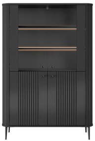 Vesper vitrin 103 cm - fekete / fekete lábak