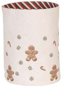 Karácsonyi pamut kenyérkosár 15x16 cm Classic Gingerbread Magic mézeskalácsos