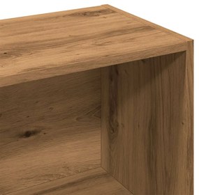 kézműves tölgy színű szerelt fa könyvszekrény 98x29x97,5 cm